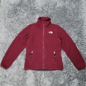 The North Face Burgundy Fleece Full Zipper